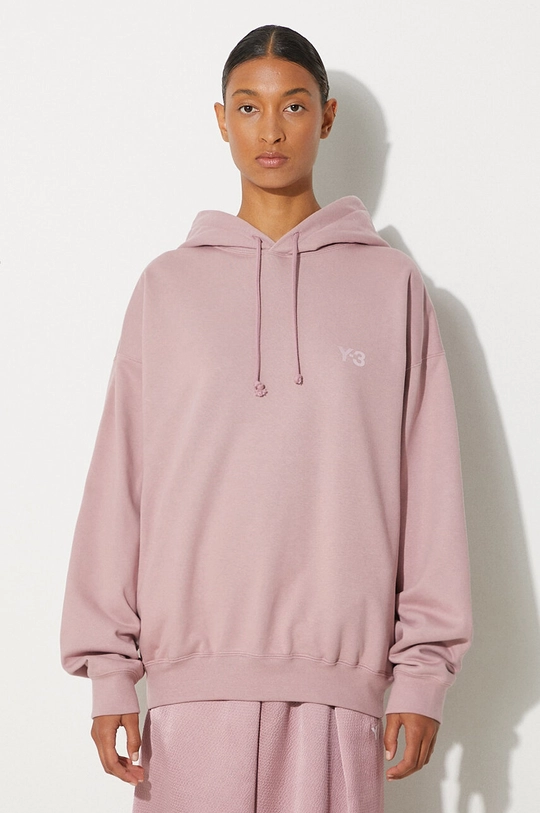 Mikina Y-3 Fleece Hoodie potlač ružová JD9819