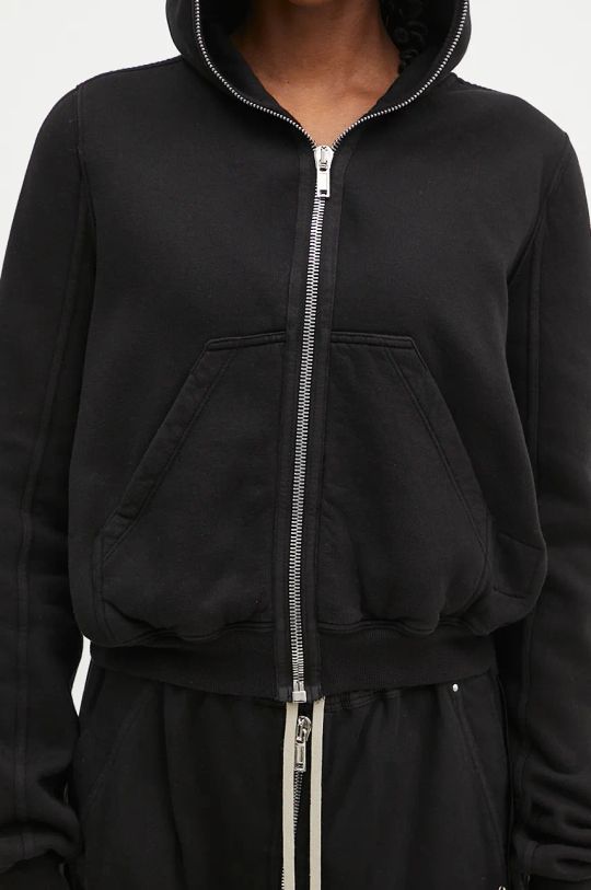 Bavlnená mikina Rick Owens Small Gimp Hoodie čierna DS02D2246.FEP1