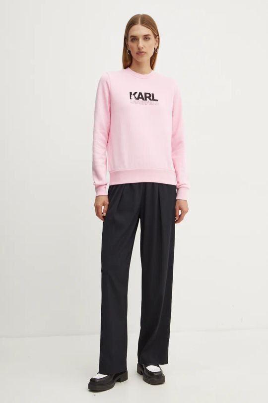 Karl Lagerfeld felpa in cotone 24WW1803 rosa AW24