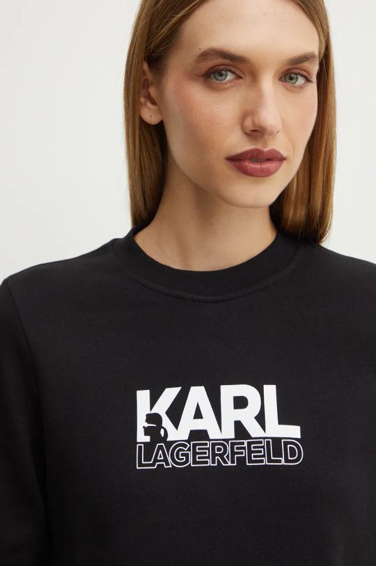 Odzież Karl Lagerfeld bluza bawełniana 24WW1803 czarny