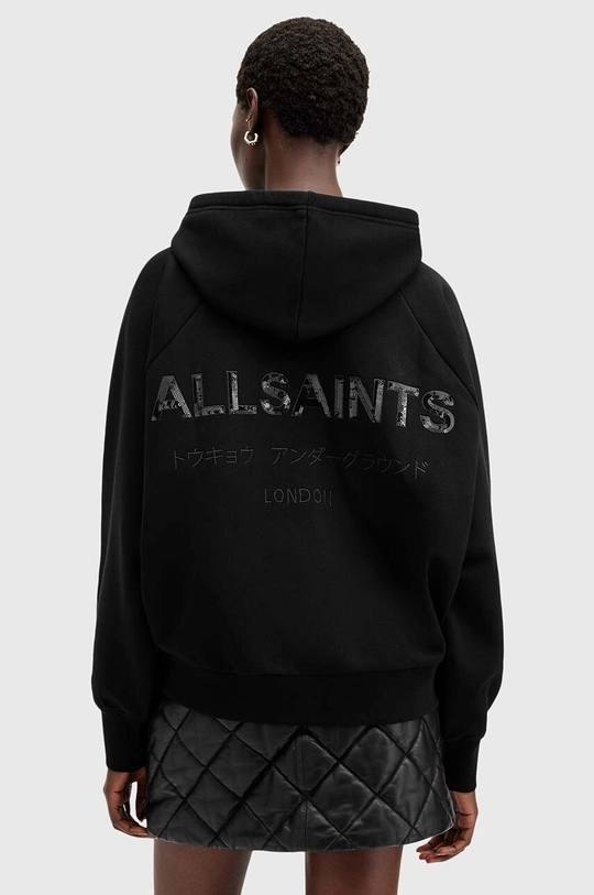 Βαμβακερή μπλούζα AllSaints TALON UNDRGRND HOODY μαύρο W051JB