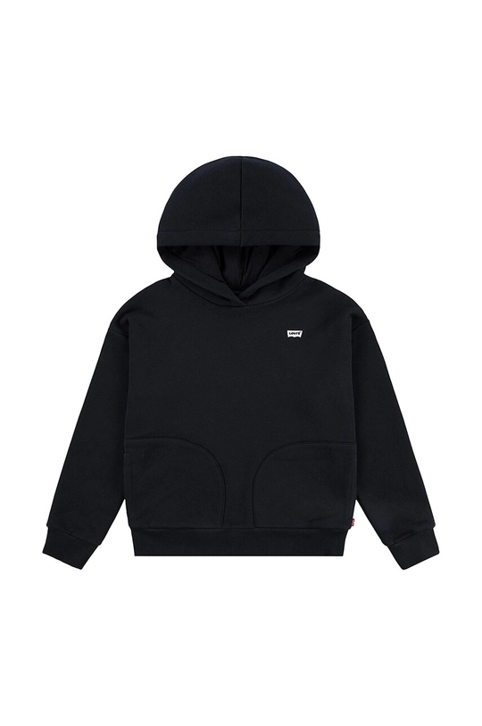 Detská mikina Levi's BATWING CHEST HIT HOODIE s kapucňou čierna 3EL078