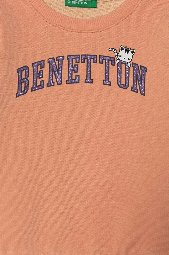 Девочка Детская хлопковая кофта United Colors of Benetton 3J70G10F8.P.Seasonal оранжевый