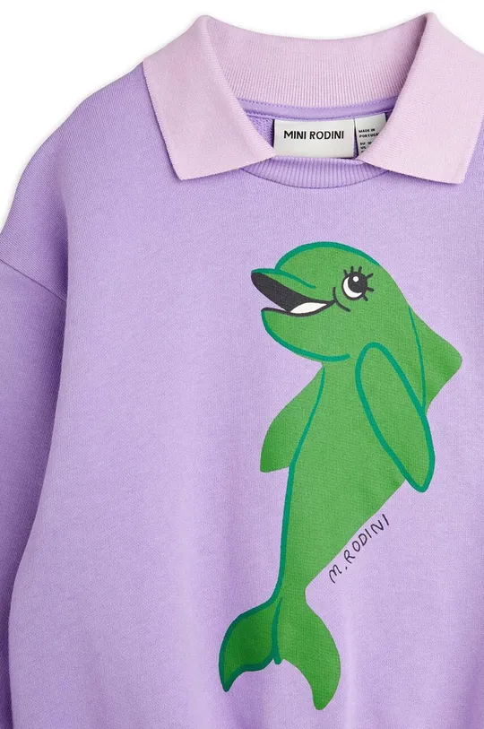 fioletowy Mini Rodini bluza dziecięca Dolphin