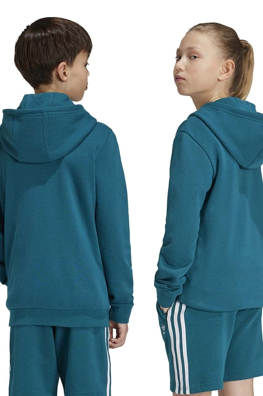 adidas Originals felpa per bambini TREFOIL HOODIE IY7440 turchese