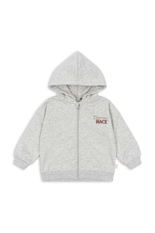 Otroški pulover Konges Sløjd LOU SWEAT HOOD OCS S kapuco siva KS101566