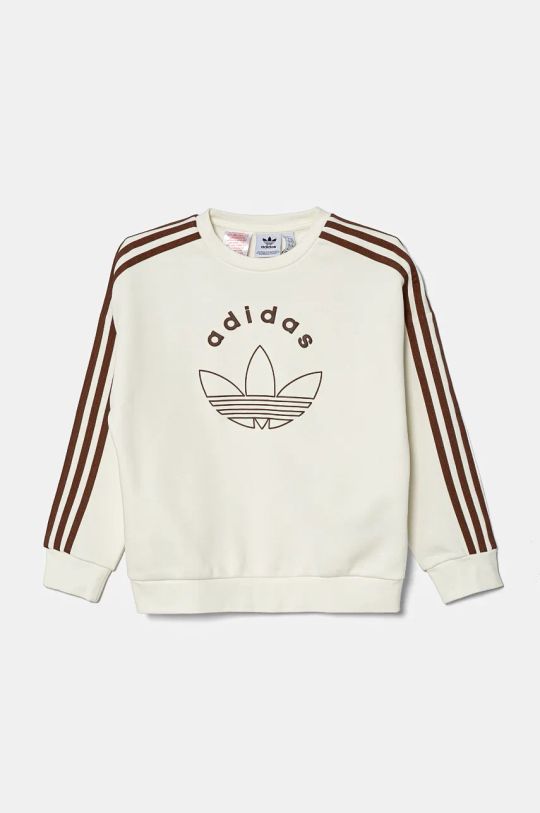 Παιδική μπλούζα adidas Originals CREW εκτύπωση μπεζ IY9546