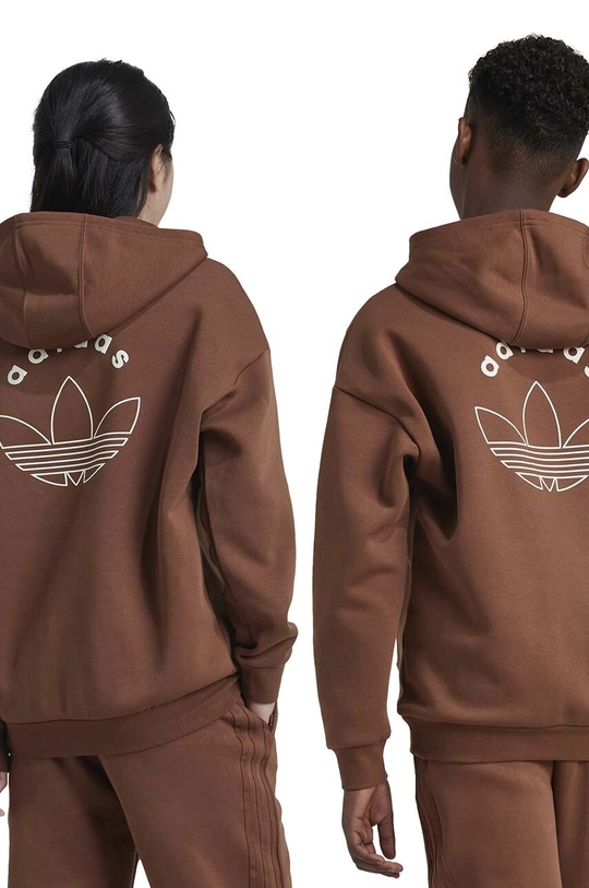 Dětská mikina adidas Originals HOODIE IY9553 hnědá