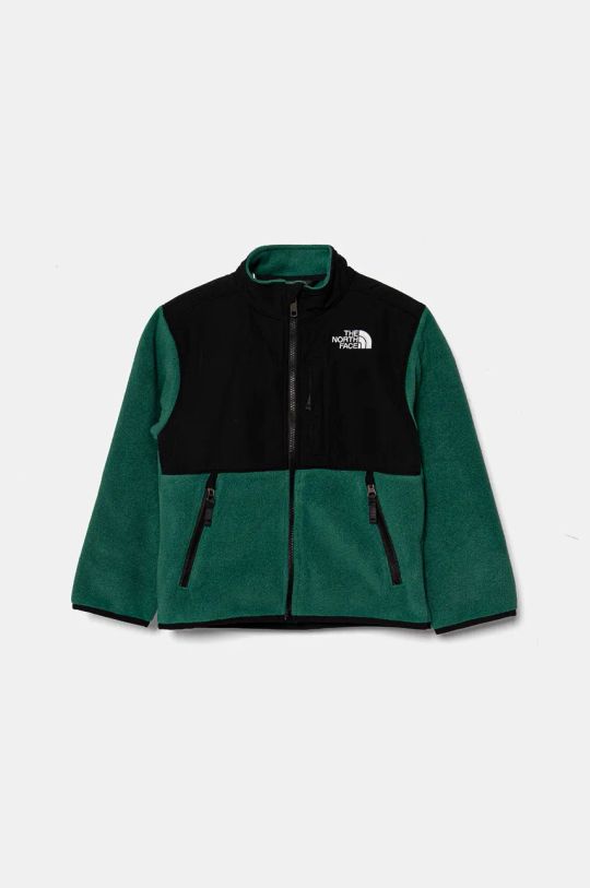 Детски поларен суичър The North Face DENALI JACKET без качулка зелен NF0A88V2NL11