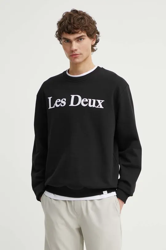μαύρο Βαμβακερή μπλούζα Les Deux Ανδρικά
