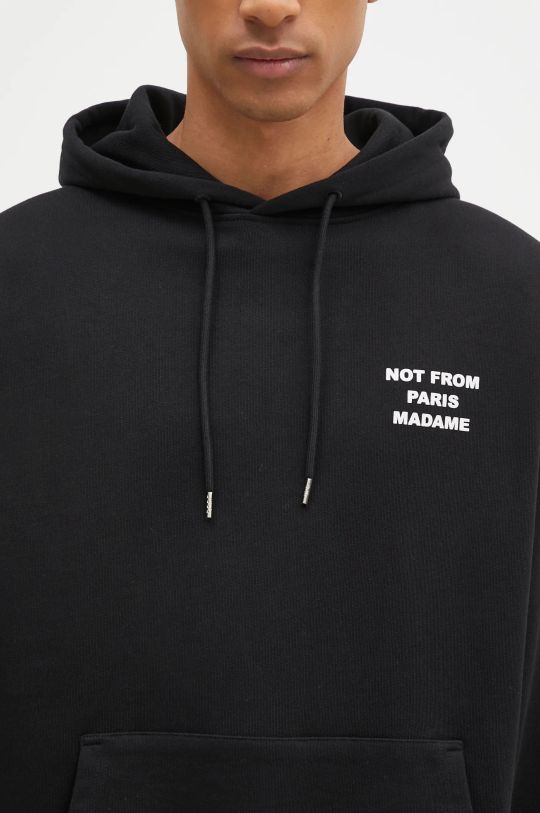 Хлопковая кофта Drôle de Monsieur Le Hoodie Slogan чёрный PERM.HO162.CO127.BL