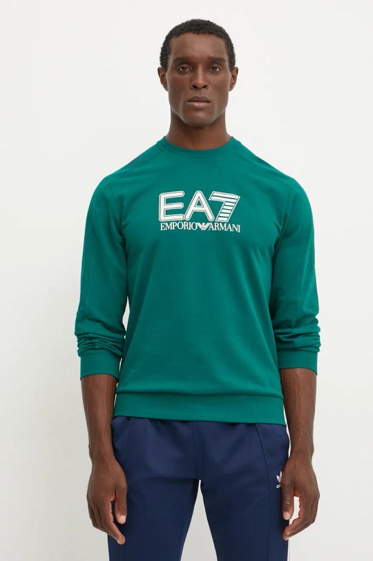 EA7 Emporio Armani felpa in cotone verde PJVRZ.6DPM60.1823