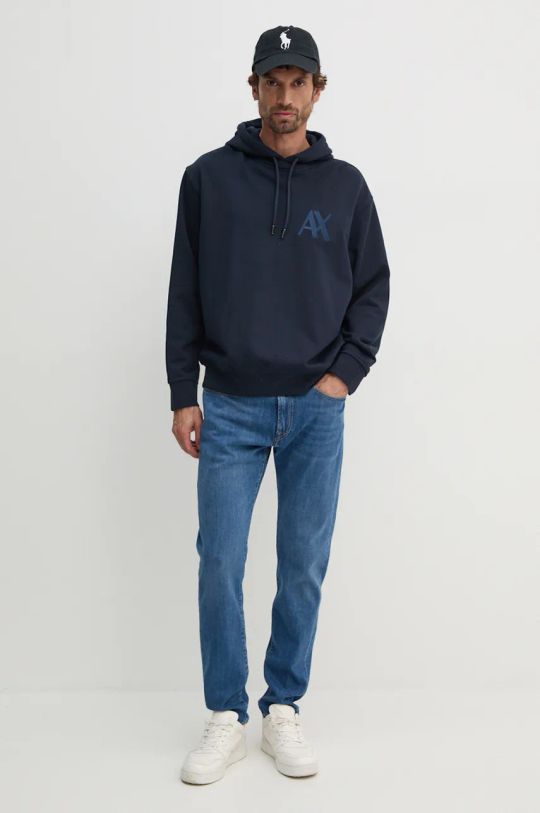 Armani Exchange felpa in cotone 6DZMJE.ZJ4XZ blu navy AW24