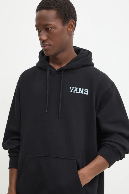 Памучен суичър Vans черен VN000KU7BLK1