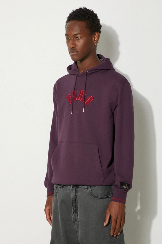 Puma felpa in cotone Classics Play Paris Hoodie violetto 626766