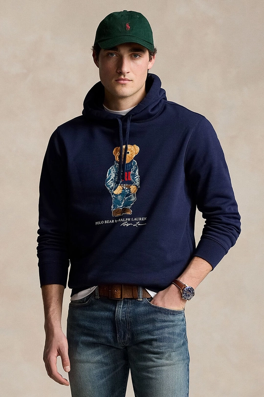 Mikina Polo Ralph Lauren s kapucňou tmavomodrá 710953719