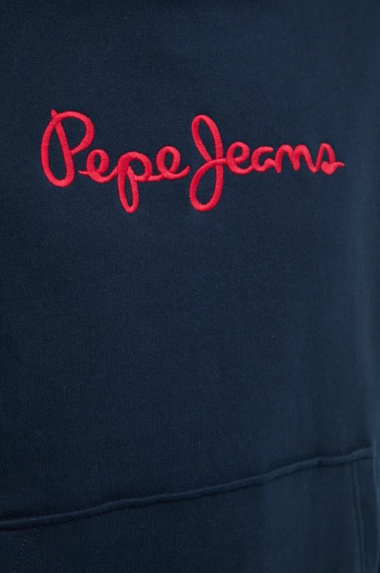 Pepe Jeans felpa in cotone NEW JOE HOODIE PM582716 blu navy