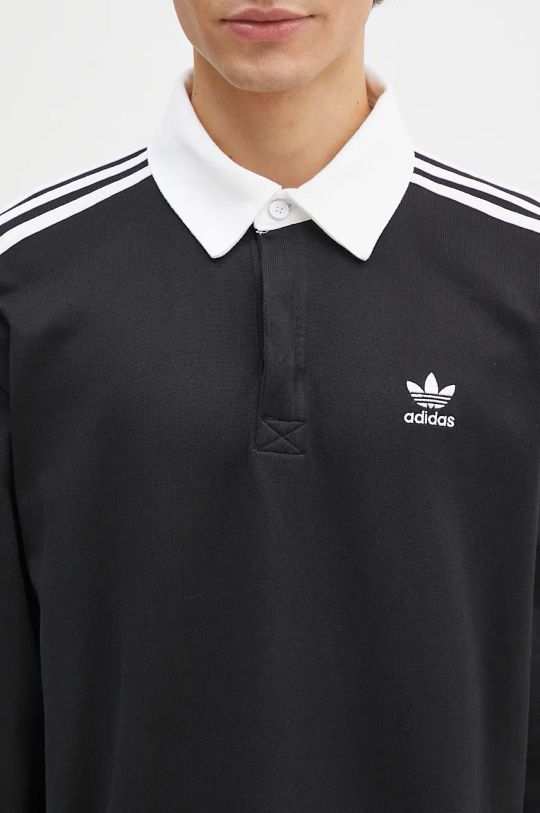 adidas Originals longsleeve din bumbac Adicolor negru IZ4806