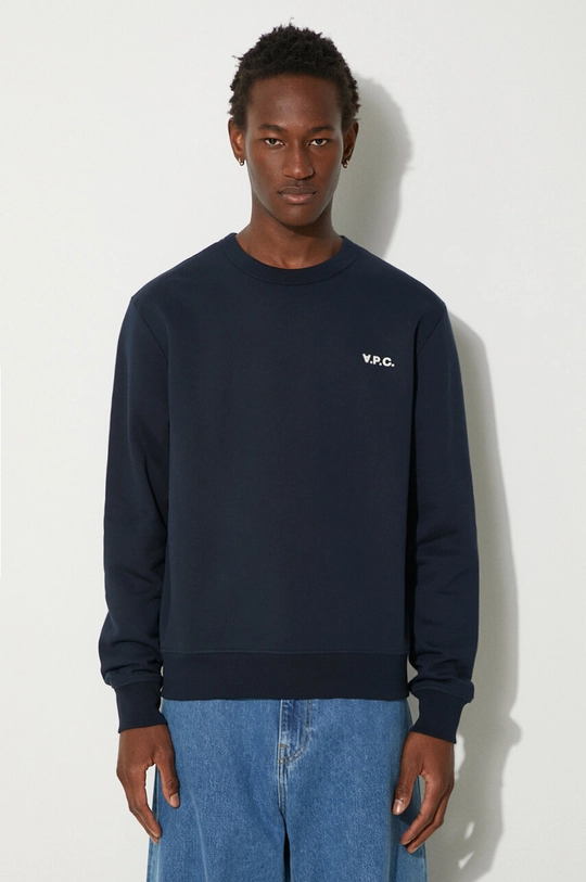 A.P.C. cotton sweatshirt Boxy Petit Vpc cotton navy COHBR.H27916.TIQ