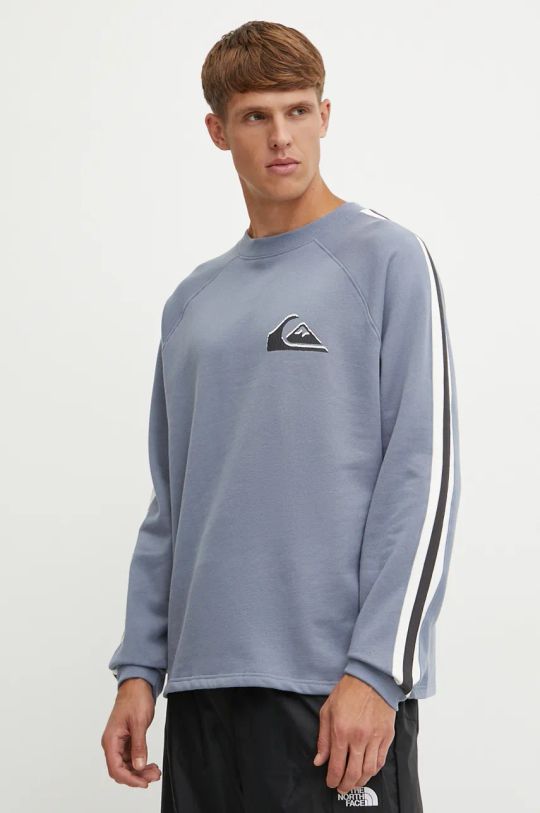 Кофта Quiksilver Galena Block бавовна блакитний EQYFT04973