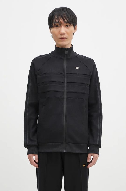 adidas Originals felpa in misto lana Archive Tracktop semplice nero IY0427