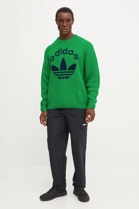 adidas Originals pulover Knit Crewneck JN5966 verde AW24