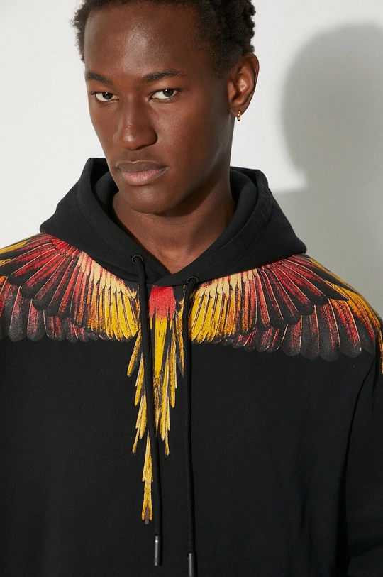 Хлопковая кофта Marcelo Burlon Icon Wings Regular Hoodie CMBB007F24FLE0011025 чёрный