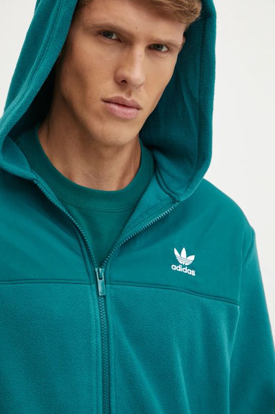 Fleecová mikina adidas Originals tyrkysová IZ2488