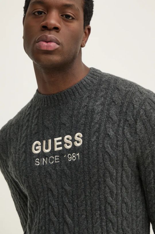 Guess sweter z domieszką wełny ELWYN szary M4BR11.Z3HA2