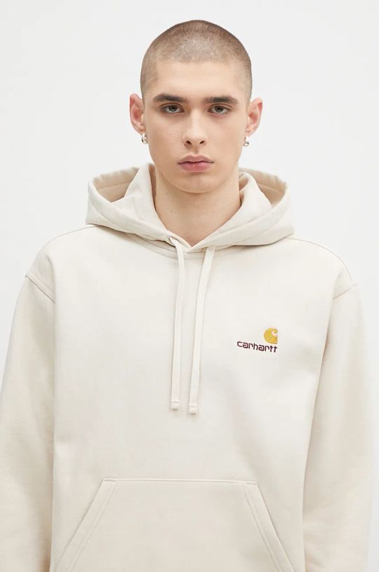 Кофта Carhartt WIP Hooded American Script Sweat бежевий I028279.MOOXX