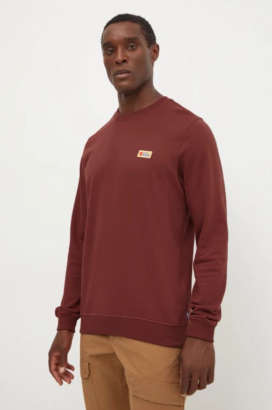 Fjallraven tracksuit sweatshirt Vardag cotton maroon F87070.352