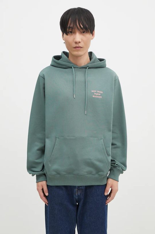 Бавовняна кофта Drôle de Monsieur Le Hoodie Slogan бавовна зелений E.HO162.CO127.DGN