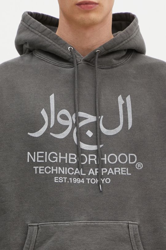 NEIGHBORHOOD bluza bawełniana Pigment Dyed Sweat Hoodie Longsleeve szary 242UNNH.CSM02