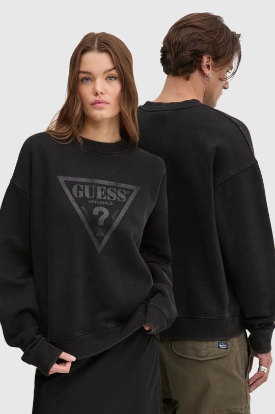 Pulover Guess Originals Potisk črna M4BQ11.K9V31