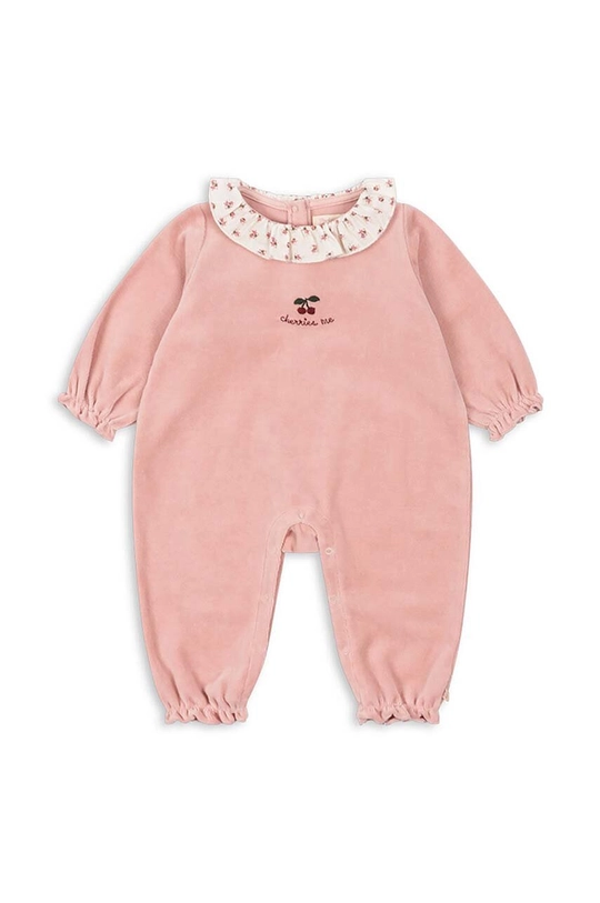 Hlače s stopalkami za dojenčka Konges Sløjd MIFFA FRILL ONESIE GOTS KS101602 roza AW24