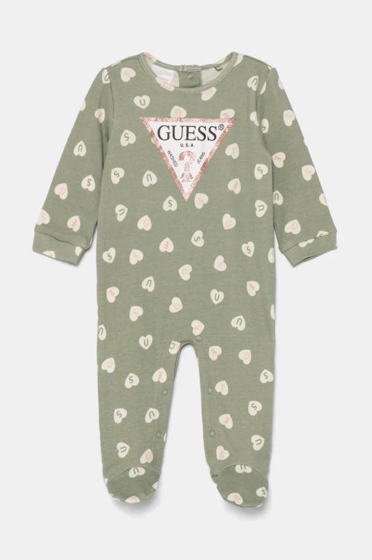 Kojenecké bavlněné dupačky Guess zelená S4BG01.KA6W4.9BYH