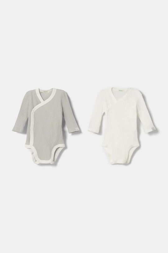 United Colors of Benetton body bawełniane niemowlęce 2-pack 2-pack szary 3FMG0B00Q.W.Seasonal