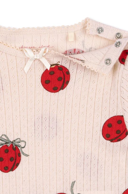 Dječaci Pamučni bodi za bebe Konges Sløjd MINNIE LADYBUG BODY GOTS KS102207 bež