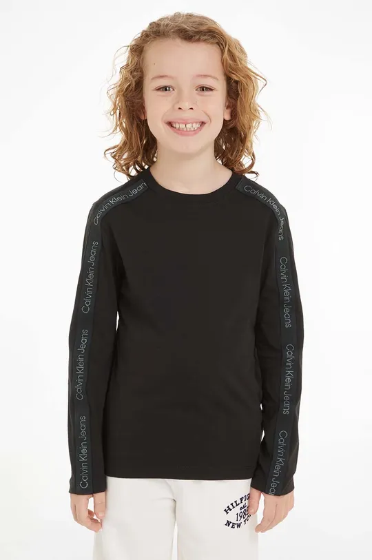 чорний Дитячий лонгслів Calvin Klein Jeans Для хлопчиків