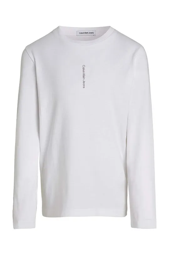 Detská bavlnená košeľa s dlhým rukávom Calvin Klein Jeans biela