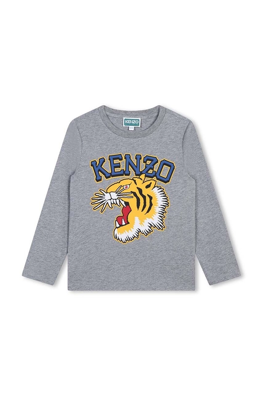 Dječja pamučna majica dugih rukava Kenzo Kids print siva K60766.86.108