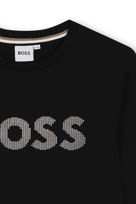 Chłopiec BOSS longsleeve bawełniany dziecięcy J51218.162.174 czarny