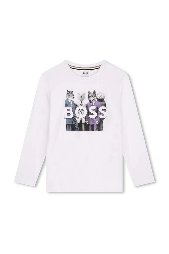 BOSS longsleeve din bumbac pentru copii print alb J51225.114.150