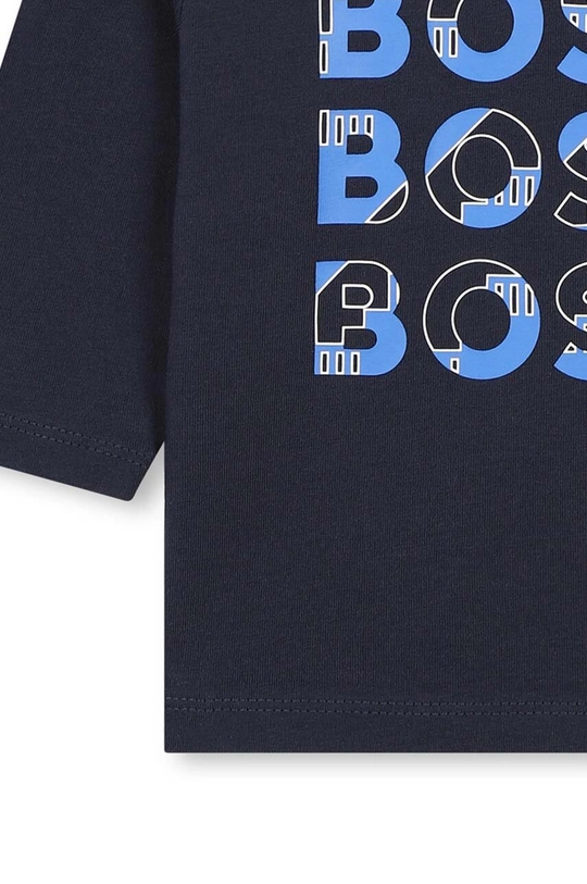 Băieți BOSS longsleeve din bumbac pentru bebeluși J51291.86.94 bleumarin