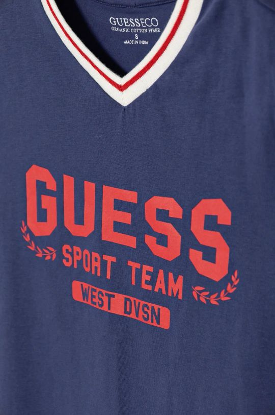 Chłopiec Guess t-shirt bawełniany dziecięcy L4BI22.I3Z14.9BYH granatowy