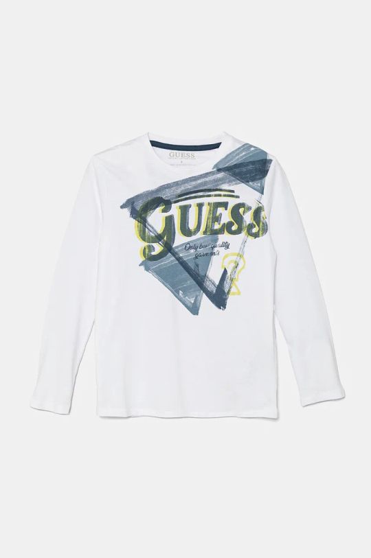 Детска блуза с дълги ръкави Guess памук бял L4BI28.I3Z14.9BYH