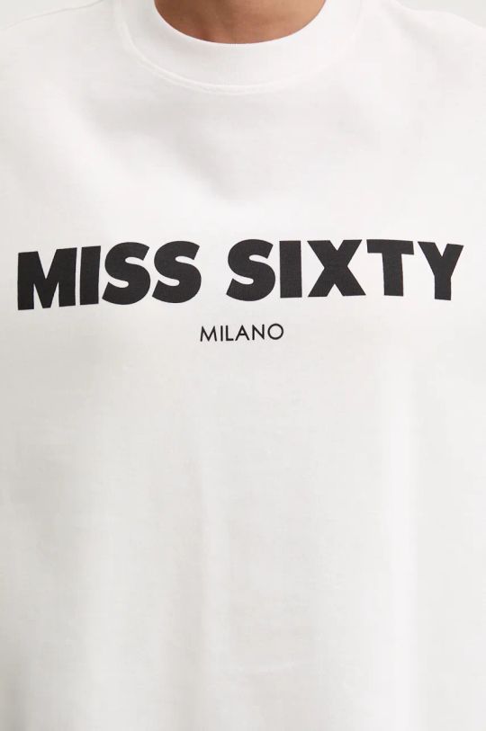 Miss Sixty longsleeve din bumbac 6L3SJ3770000 alb