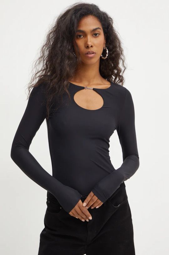 Guess longsleeve AMIRA imprimeu negru W4BP09.KCDE0