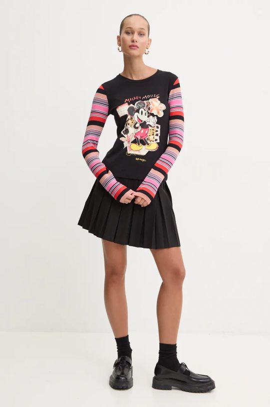 Блуза с дълги ръкави Desigual PATCHMICKEY 24WWTKA2 черен AW24