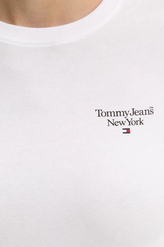 Bombažna majica z dolgimi rokavi Tommy Jeans DW0DW18793 bela